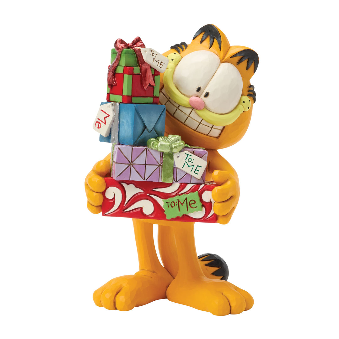 Jim Shore Garfield: Garfield with Presents Figurine sparkle-castle
