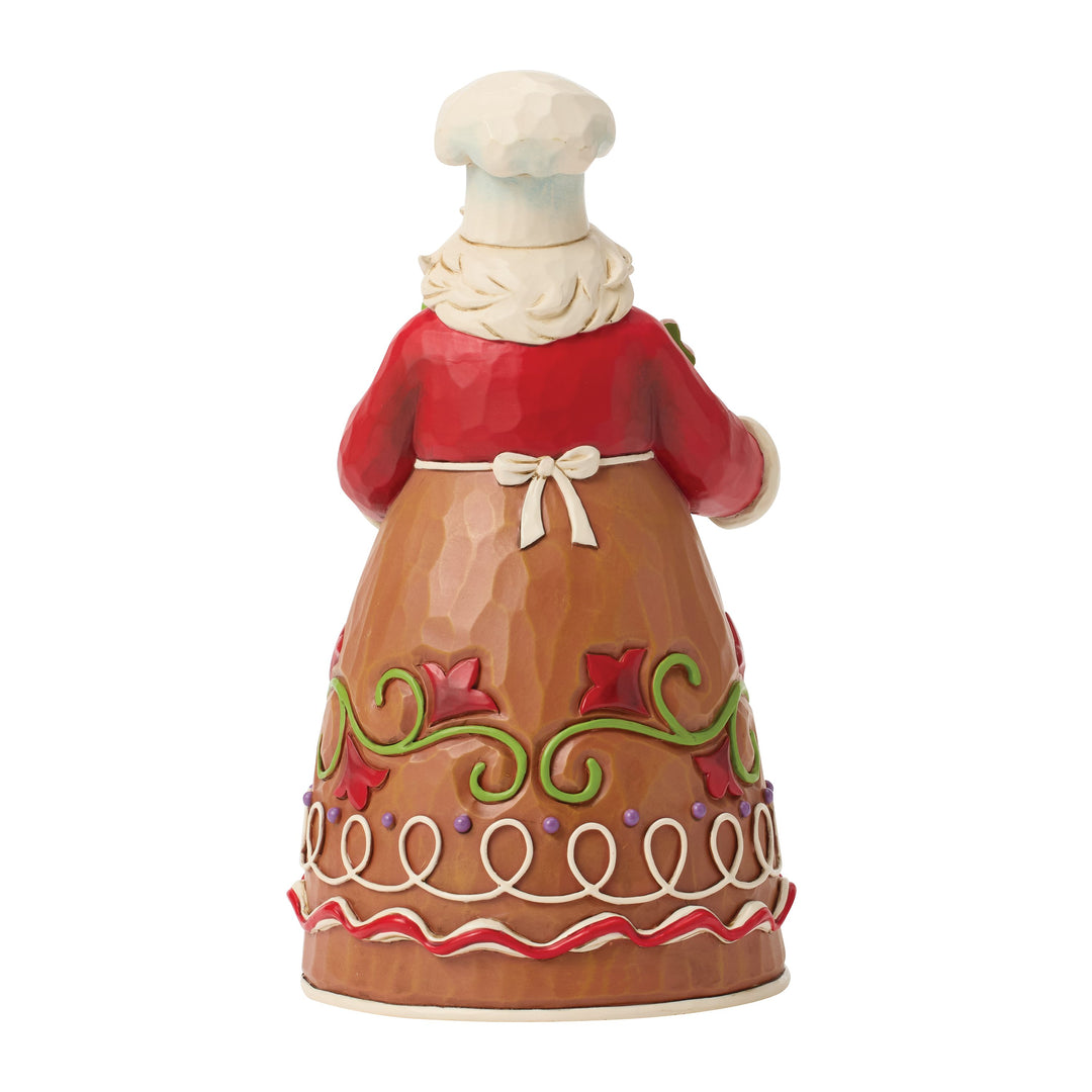 Jim Shore Heartwood Creek: Gingerbread Christmas Pastry Chef Santa Figurine sparkle-castle