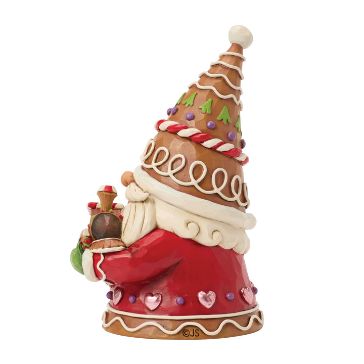 Jim Shore Heartwood Creek: Gingerbread Christmas Gnome Holding Train Figurine sparkle-castle