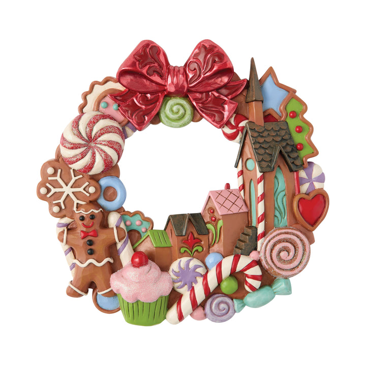 Jim Shore Heartwood Creek: Gingerbread Christmas Wall Wreath sparkle-castle