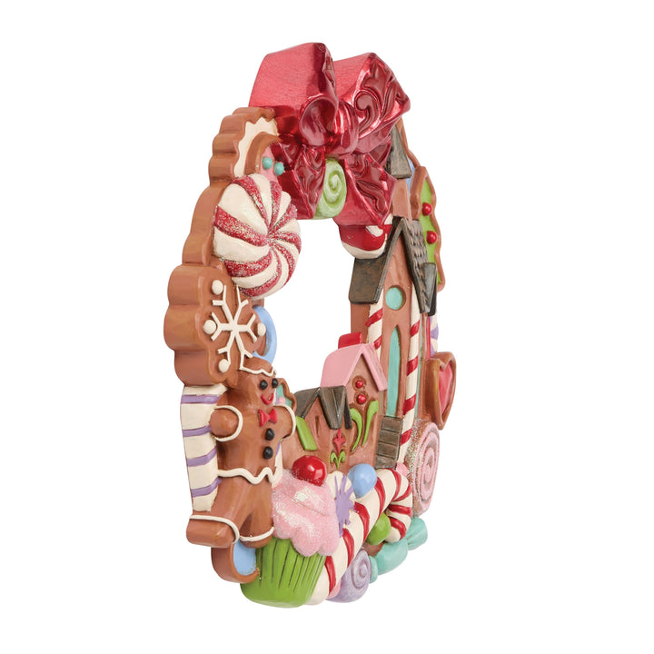 Jim Shore Heartwood Creek: Gingerbread Christmas Wall Wreath sparkle-castle