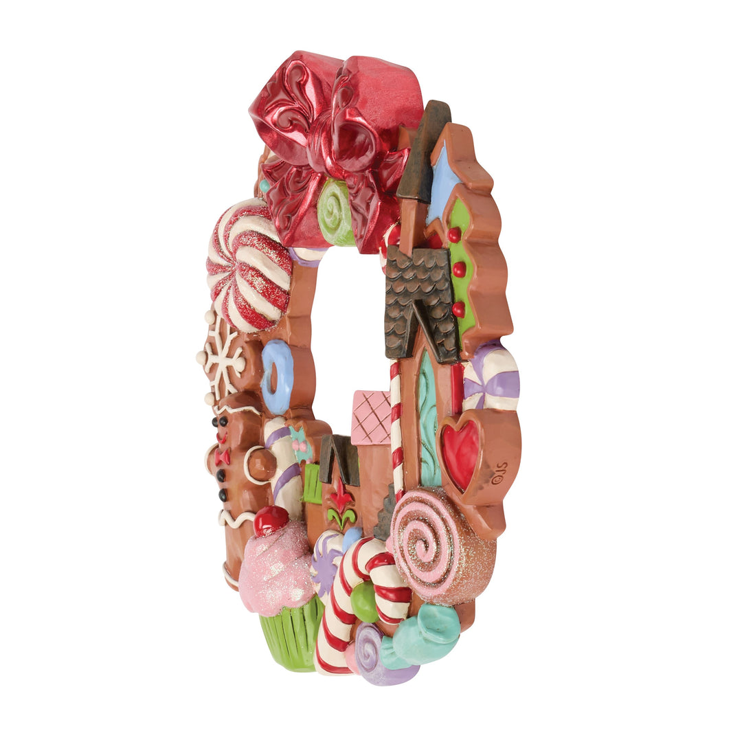Jim Shore Heartwood Creek: Gingerbread Christmas Wall Wreath sparkle-castle
