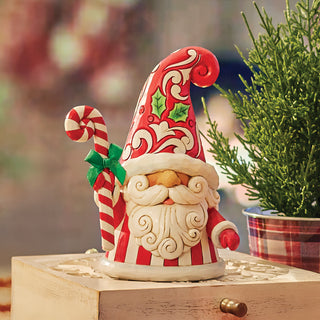 Jim Shore Heartwood Creek: Gnome Holding Large Candy Cane Figurine sparkle-castle
