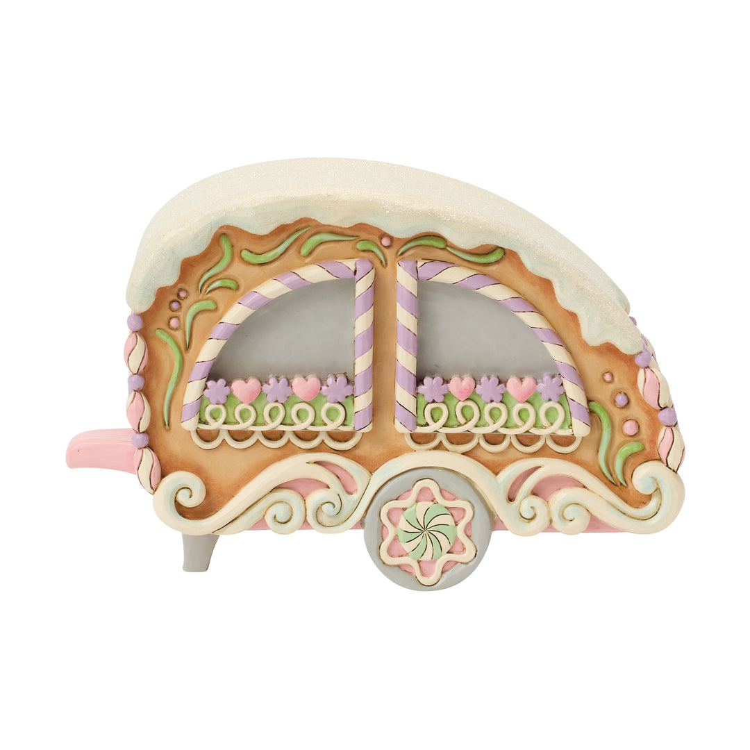 Jim Shore Heartwood Sweets: Santa's Camper Lit Figurine sparkle-castle