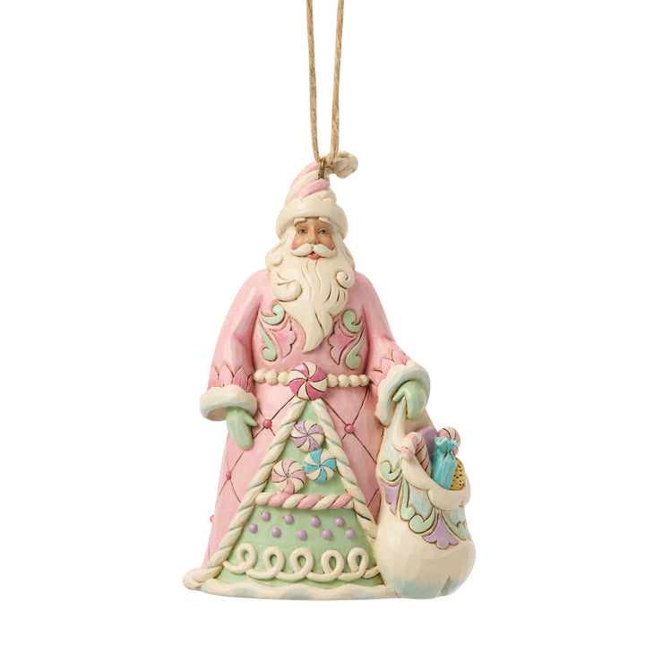 Jim Shore Heartwood Sweets: Santa With Bag of Candy Hanging Ornament sparkle-castle