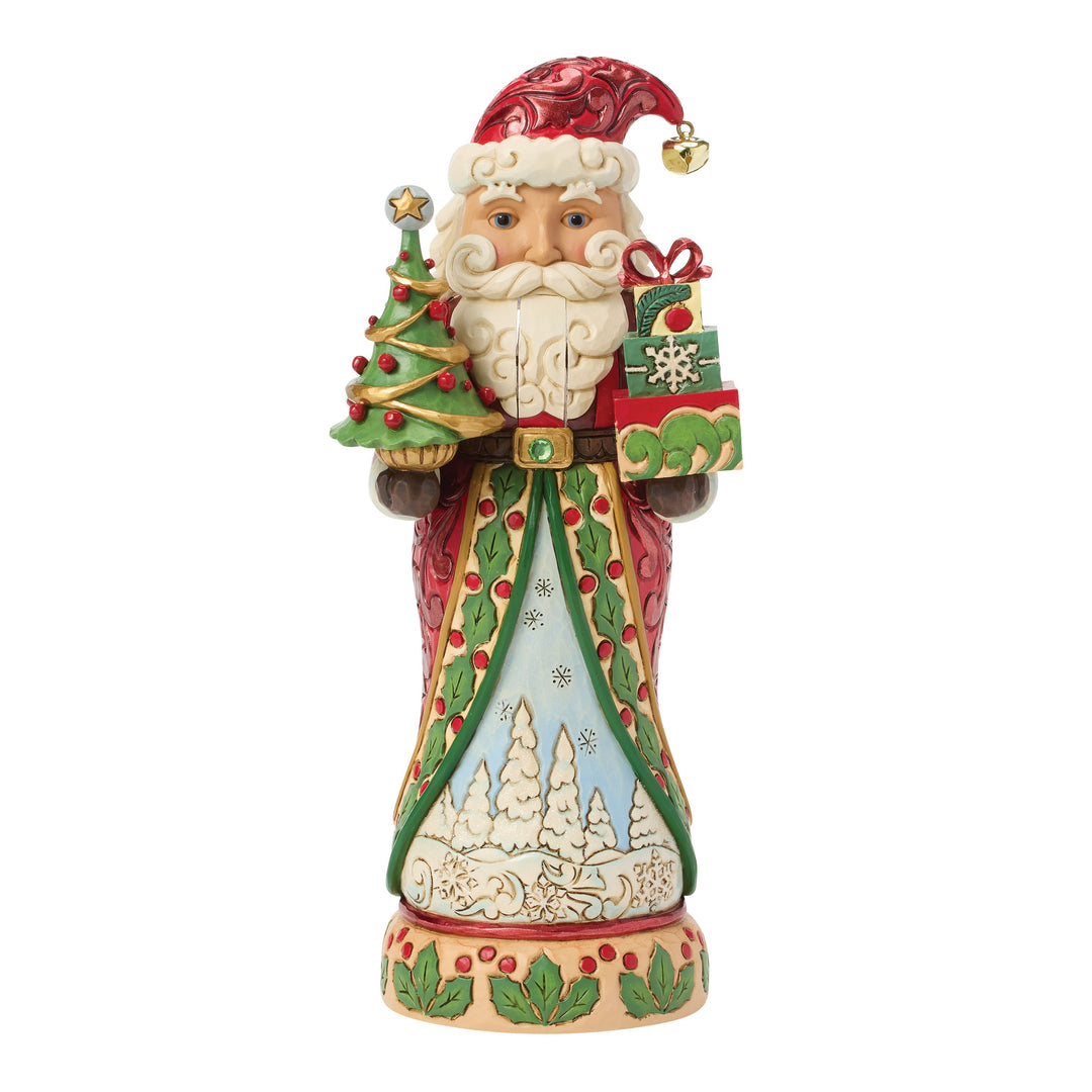 Jim Shore Heartwood Creek: Royal Traditions Red & Green Santa Nutcracker Figurine sparkle-castle