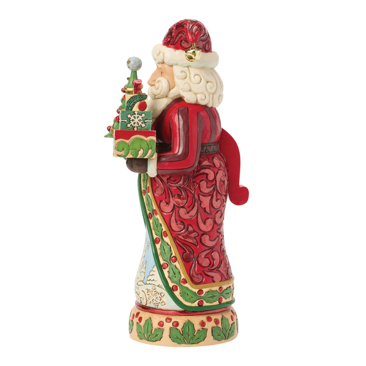 Jim Shore Heartwood Creek: Royal Traditions Red & Green Santa Nutcracker Figurine sparkle-castle