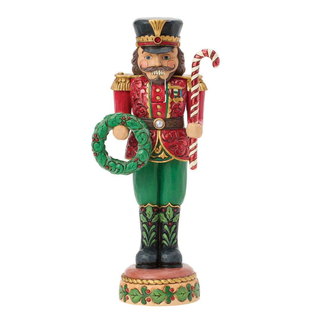 Jim Shore Heartwood Creek: Royal Traditions Red & Green Toy Soldier Nutcracker Figurine sparkle-castle