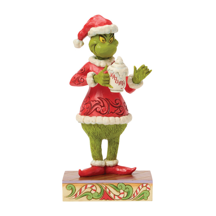 Jim Shore The Grinch: Grinch with Hot Chocolate Mug Figurine sparkle-castle