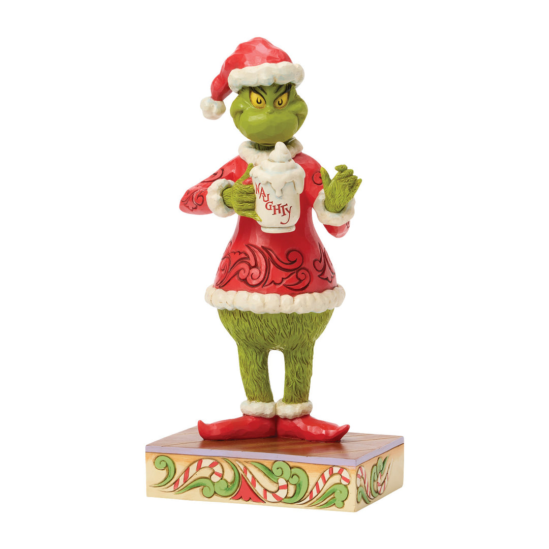 Jim Shore The Grinch: Grinch with Hot Chocolate Mug Figurine sparkle-castle