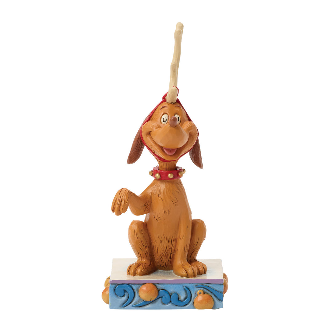 Jim Shore The Grinch: Max With Bell On Tail Figurine sparkle-castle