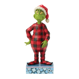 Jim Shore The Grinch: Grinch Wearing Plaid Pajamas Figurine sparkle-castle