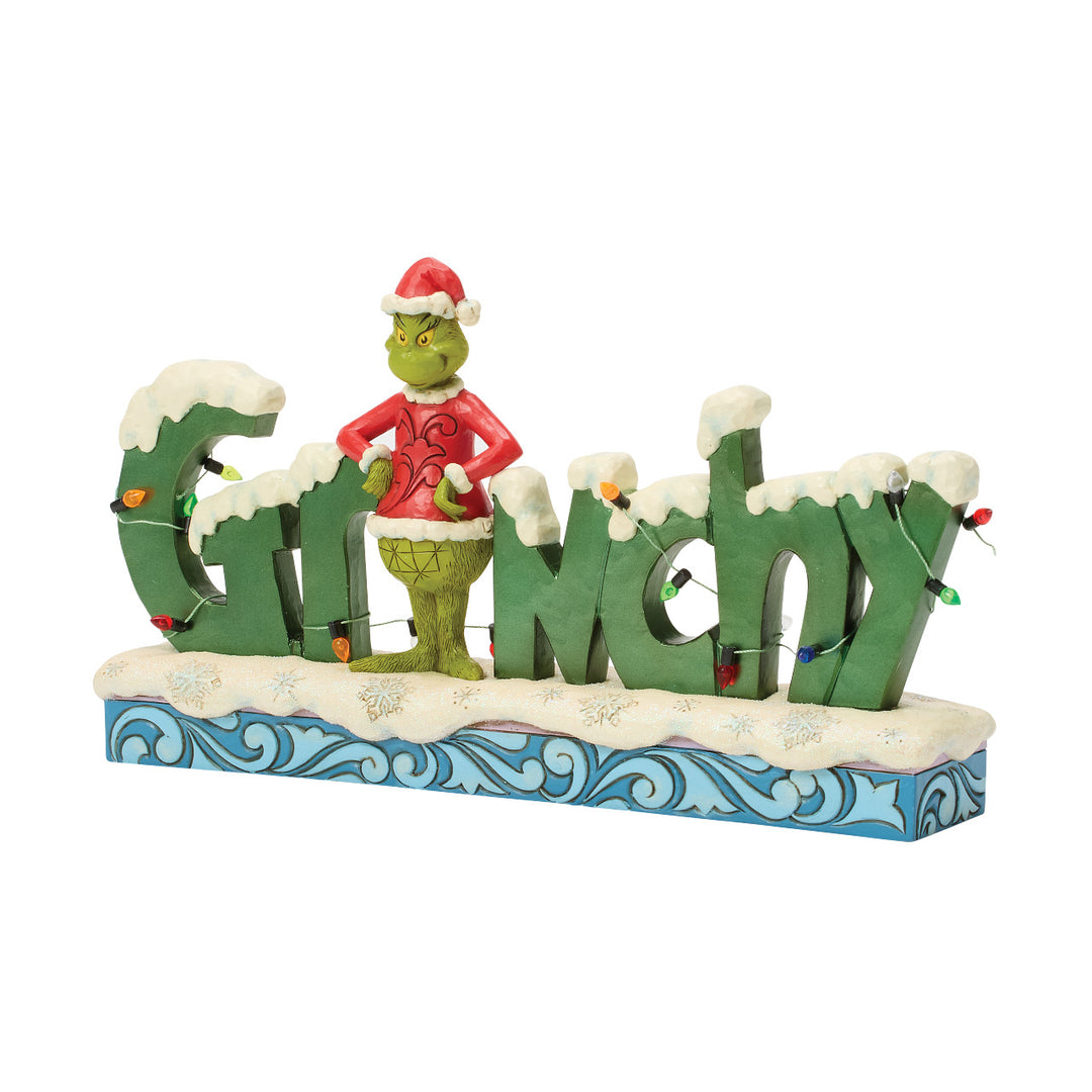 Jim Shore The Grinch: Grinch Word Sign Figurine sparkle-castle