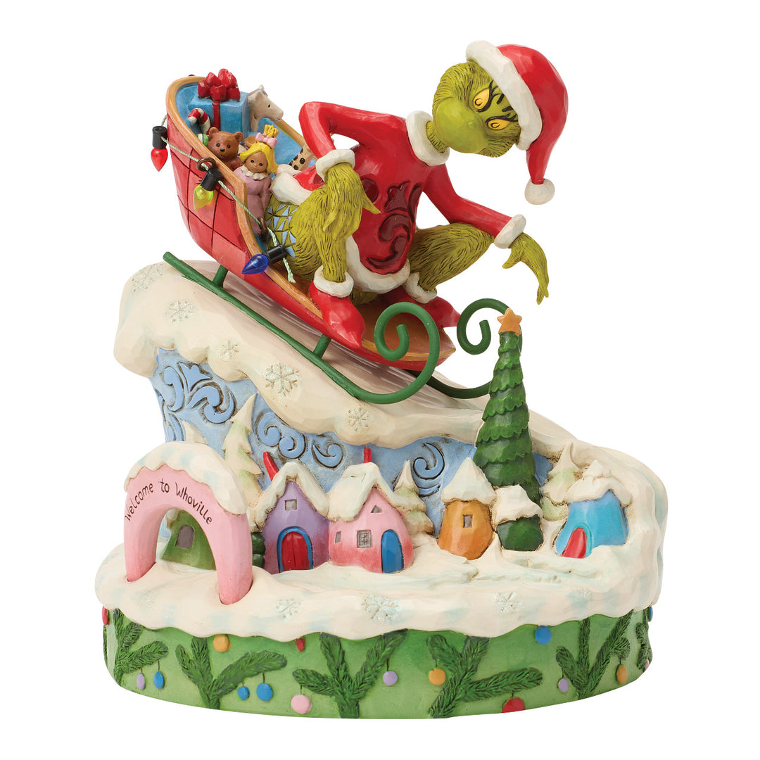 Jim Shore The Grinch: Grinch On Sled Scene Figurine sparkle-castle