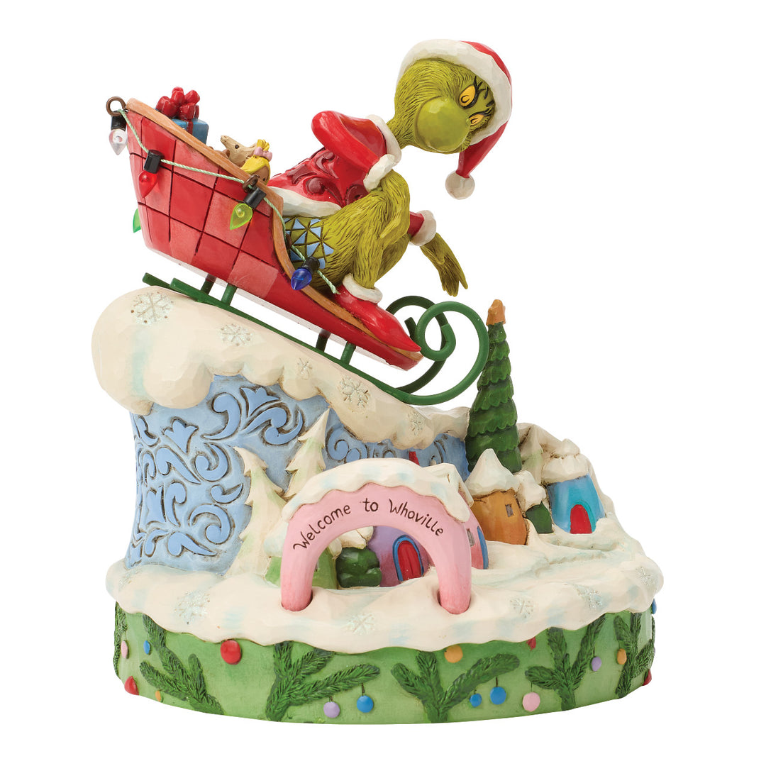 Jim Shore The Grinch: Grinch On Sled Scene Figurine sparkle-castle