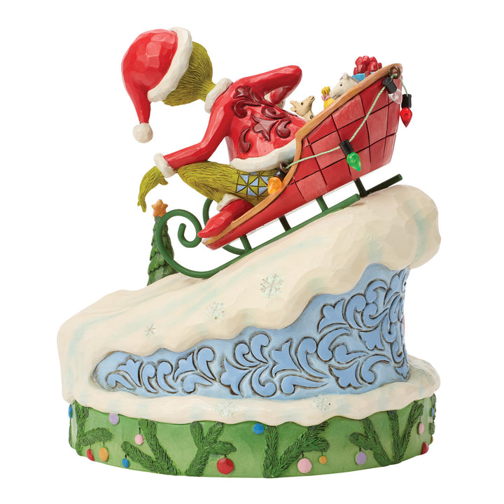 Jim Shore The Grinch: Grinch On Sled Scene Figurine sparkle-castle