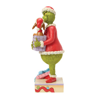 Jim Shore The Grinch: Grinch Holding Gift With Max Inside Figurine sparkle-castle