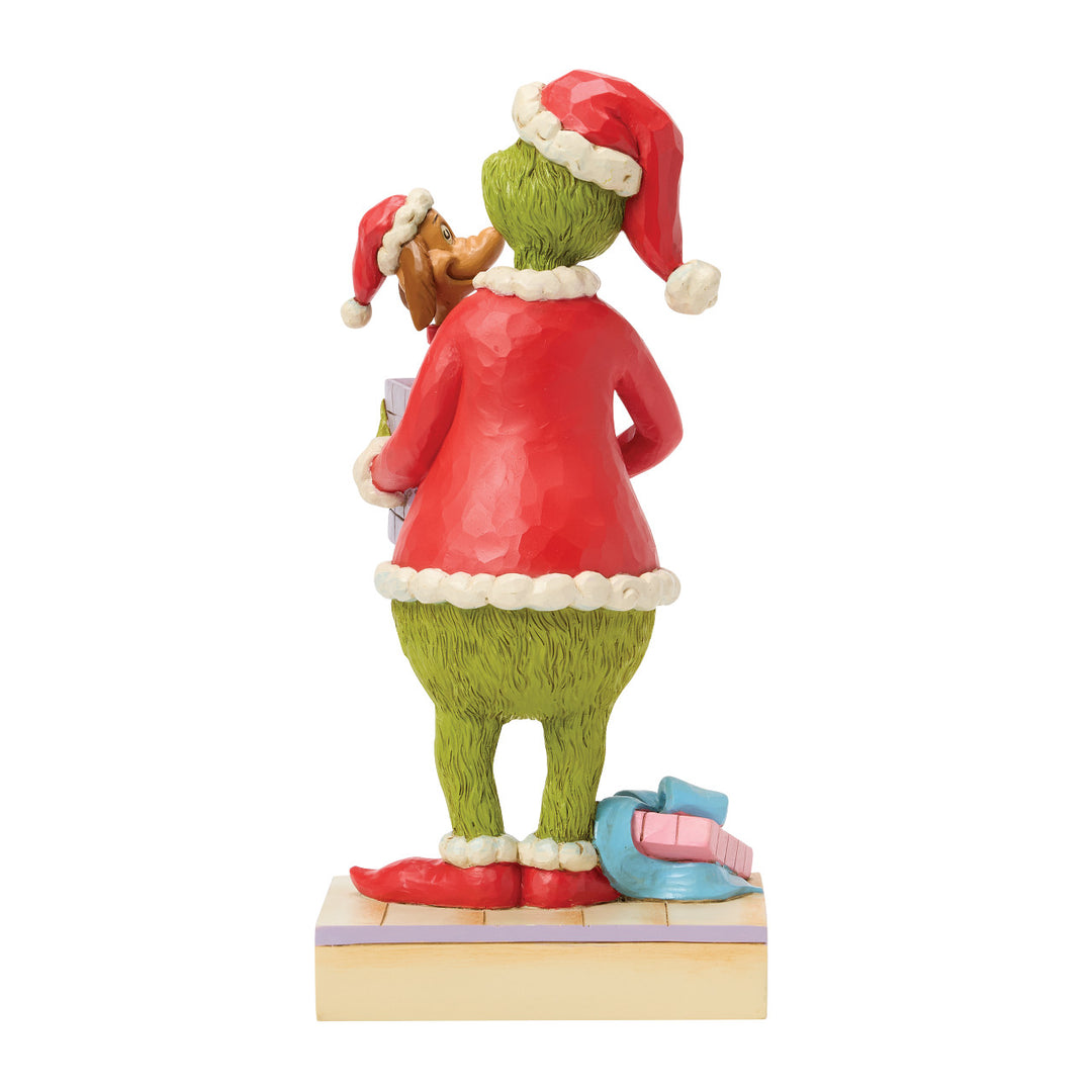 Jim Shore The Grinch: Grinch Holding Gift With Max Inside Figurine sparkle-castle