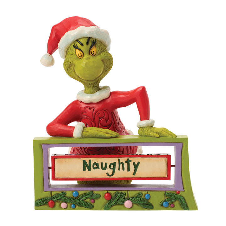 Jim Shore The Grinch: Grinch With Rotating Sign Figurine sparkle-castle