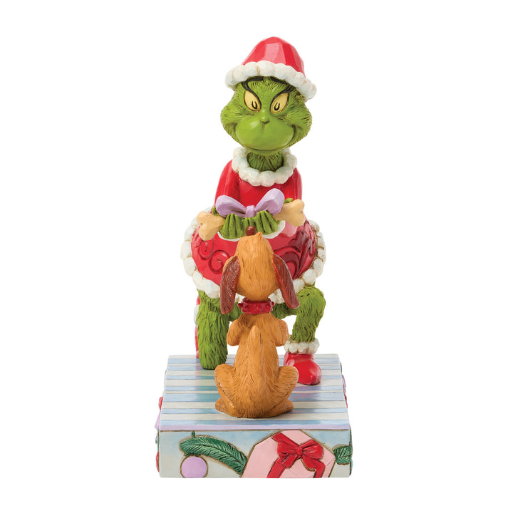 Jim Shore The Grinch: Grinch Giving Max a Bone Figurine sparkle-castle