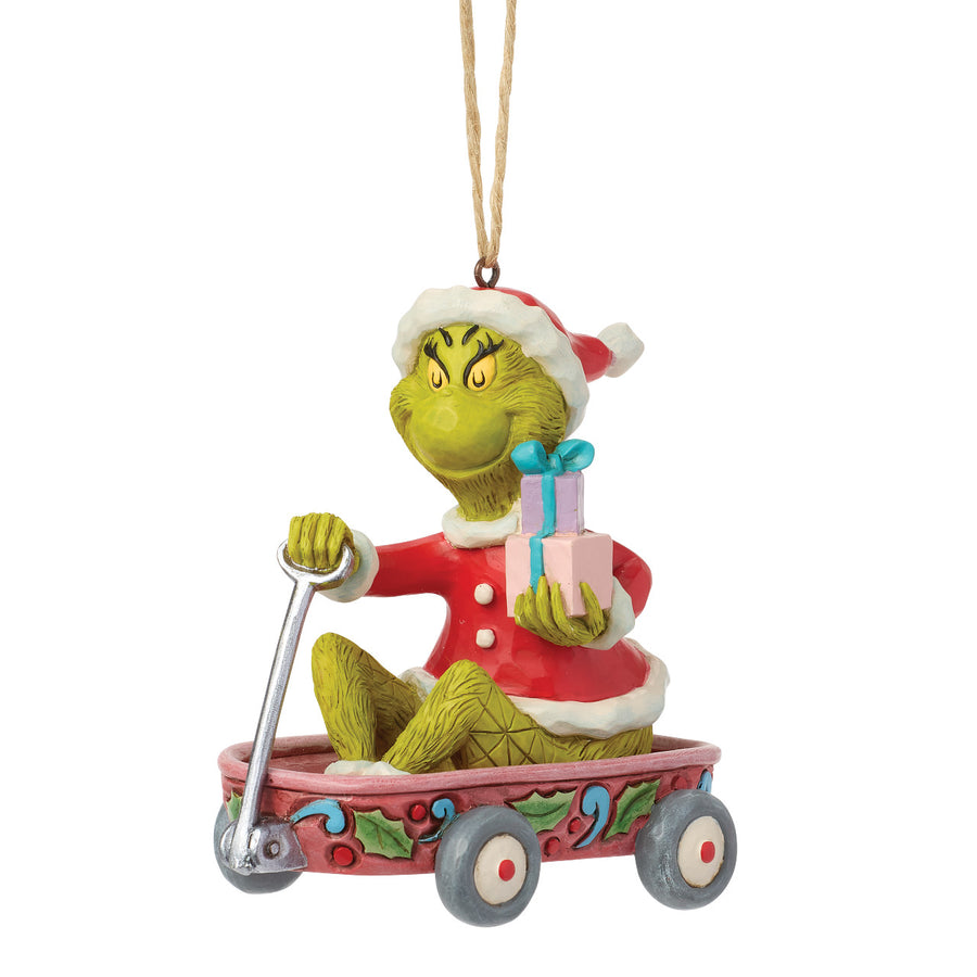 Jim Shore The Grinch: Grinch Sitting In Wagon Hanging Ornament sparkle-castle