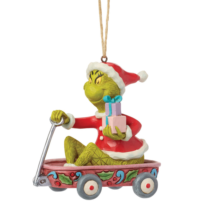 Jim Shore The Grinch: Grinch Sitting In Wagon Hanging Ornament sparkle-castle