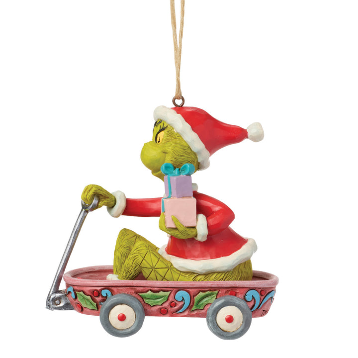 Jim Shore The Grinch: Grinch Sitting In Wagon Hanging Ornament sparkle-castle