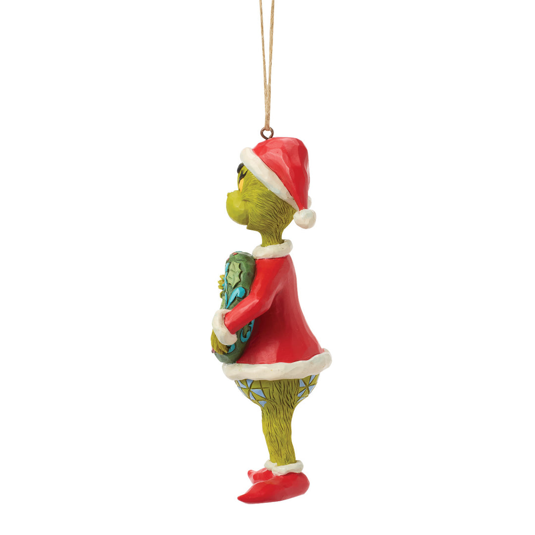 Jim Shore The Grinch: Dated 2026 Holding Wreath Hanging Ornament sparkle-castle