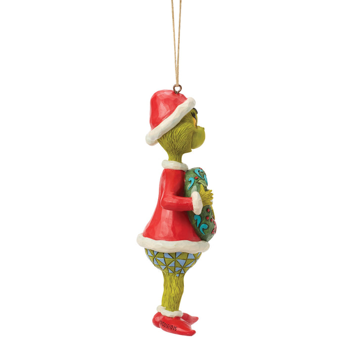 Jim Shore The Grinch: Dated 2026 Holding Wreath Hanging Ornament sparkle-castle