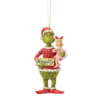 Jim Shore The Grinch: Grinch With Cindy Lou Holding Signs Hanging Ornament sparkle-castle