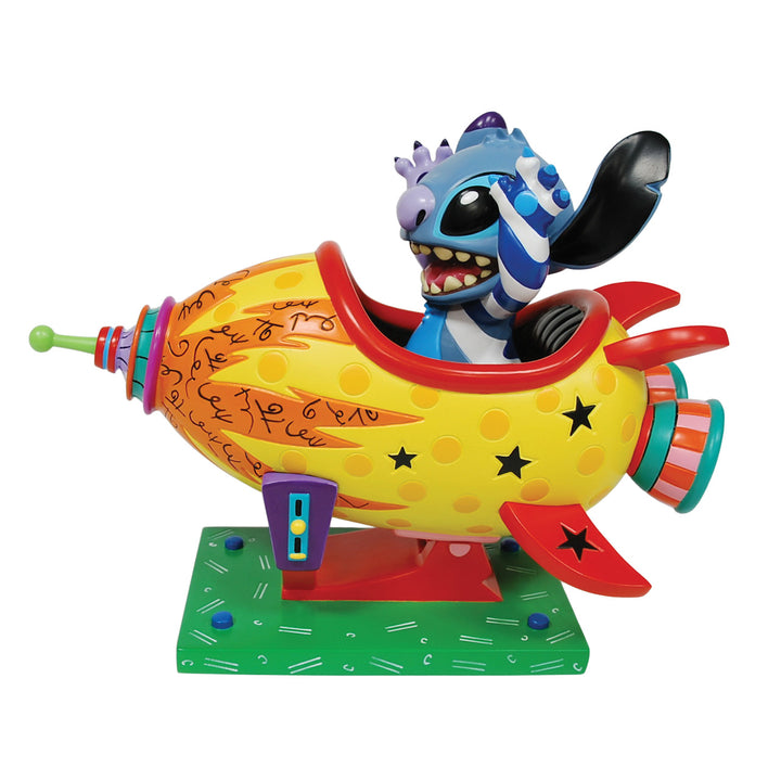 Disney Britto: Stitch Rocket Ship Figurine sparkle-castle