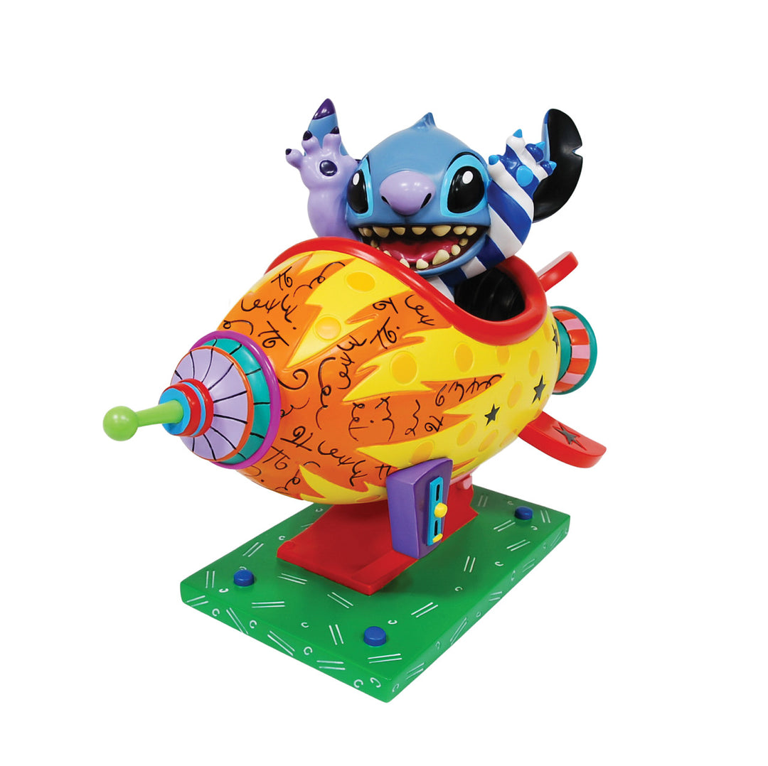 Disney Britto: Stitch Rocket Ship Figurine sparkle-castle