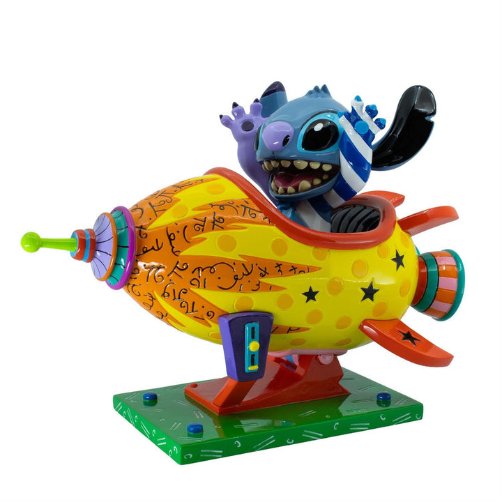 Disney Britto: Stitch Rocket Ship Figurine sparkle-castle