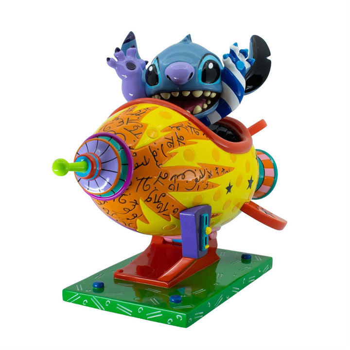 Disney Britto: Stitch Rocket Ship Figurine sparkle-castle