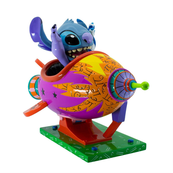 Disney Britto: Stitch Rocket Ship Figurine sparkle-castle