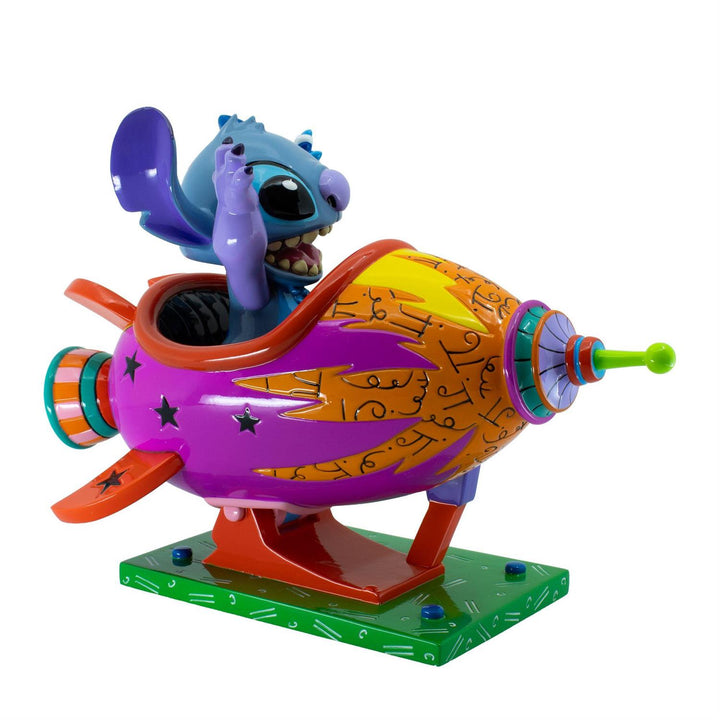 Disney Britto: Stitch Rocket Ship Figurine sparkle-castle