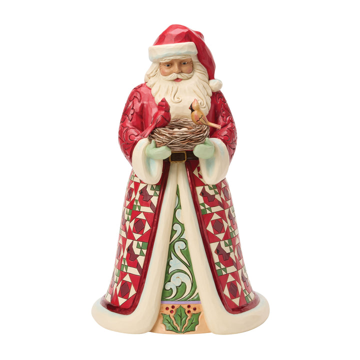 Jim Shore Heartwood Creek: 4th Annual Collector's Edition Santa With Cardinal Nest Figurine sparkle-castle