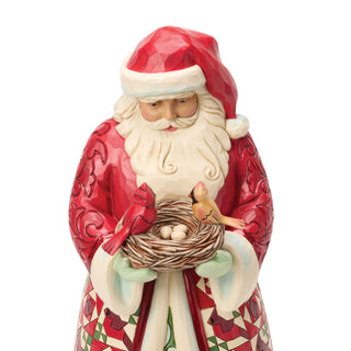 Jim Shore Heartwood Creek: 4th Annual Collector's Edition Santa With Cardinal Nest Figurine sparkle-castle