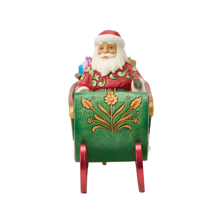 Jim Shore Heartwood Creek: Santa in Musical Sleigh Figurine sparkle-castle