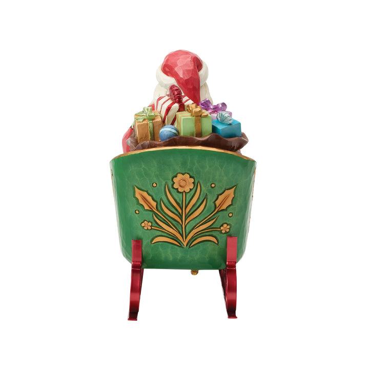 Jim Shore Heartwood Creek: Santa in Musical Sleigh Figurine sparkle-castle