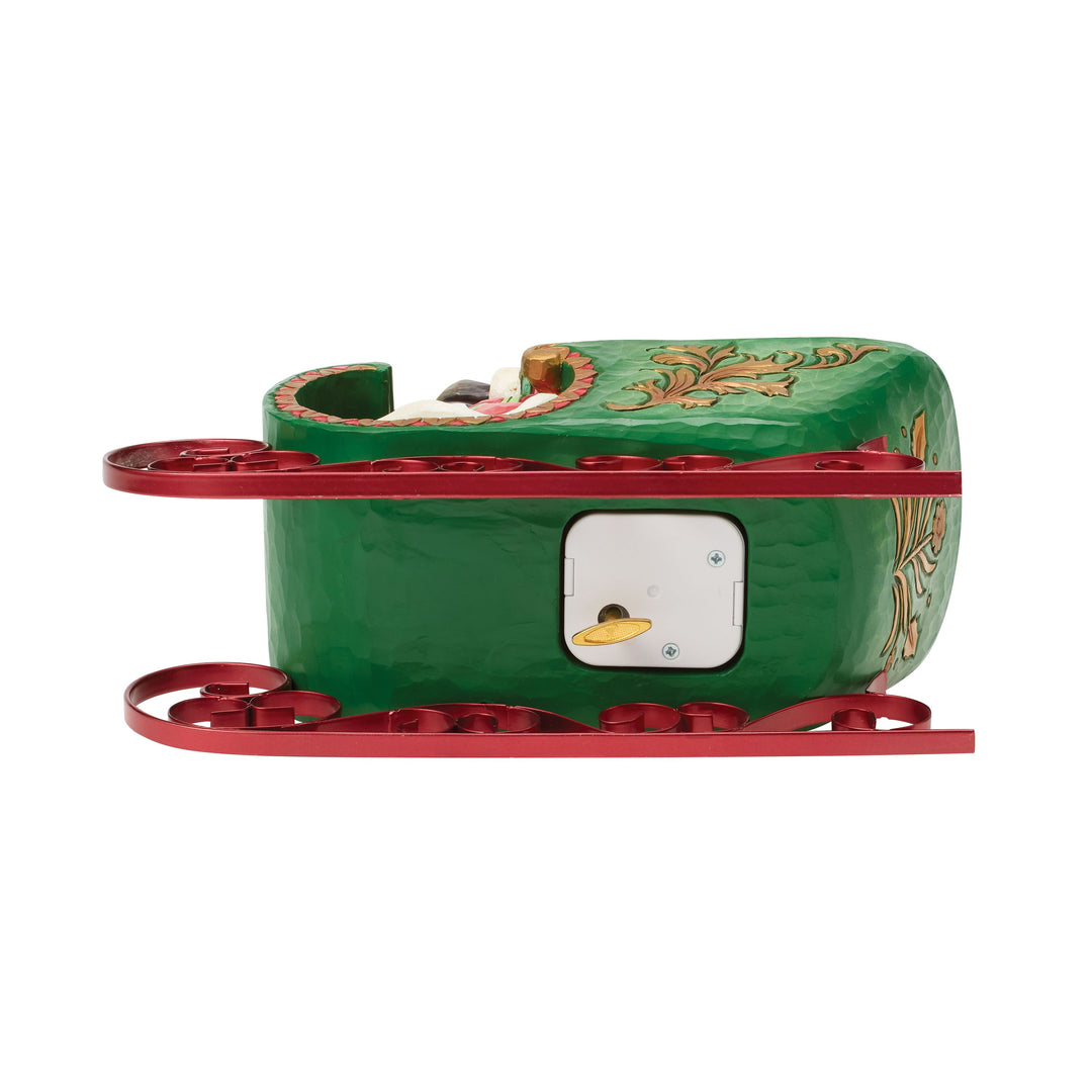 Jim Shore Heartwood Creek: Santa in Musical Sleigh Figurine sparkle-castle