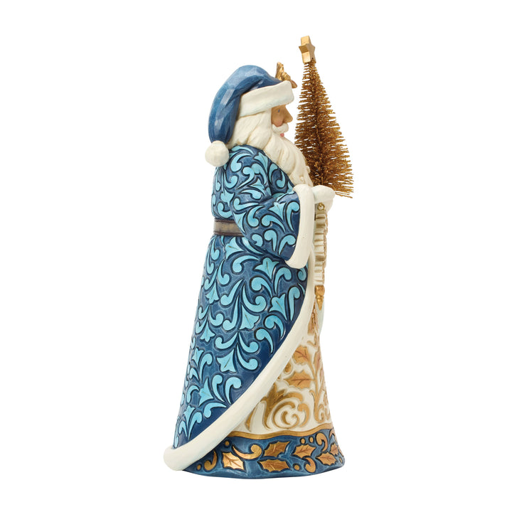 Jim Shore Heartwood Creek: Twilight Blue Santa With Sisal Tree Figurine sparkle-castle
