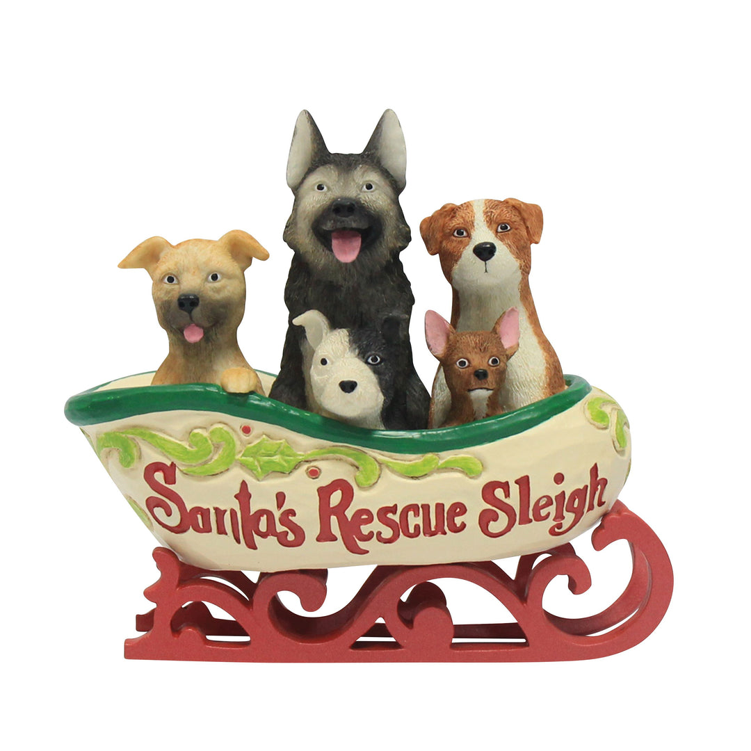 Jim Shore Heartwood Creek: Santa's Rescue Sleigh Figurine sparkle-castle