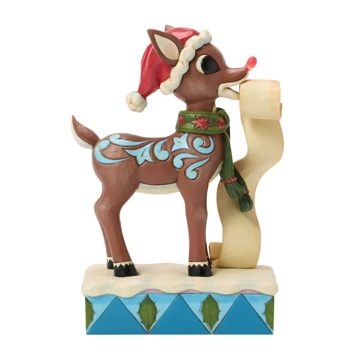 Jim Shore Rudolph Traditions: Rudolph with List in Mouth Figurine sparkle-castle