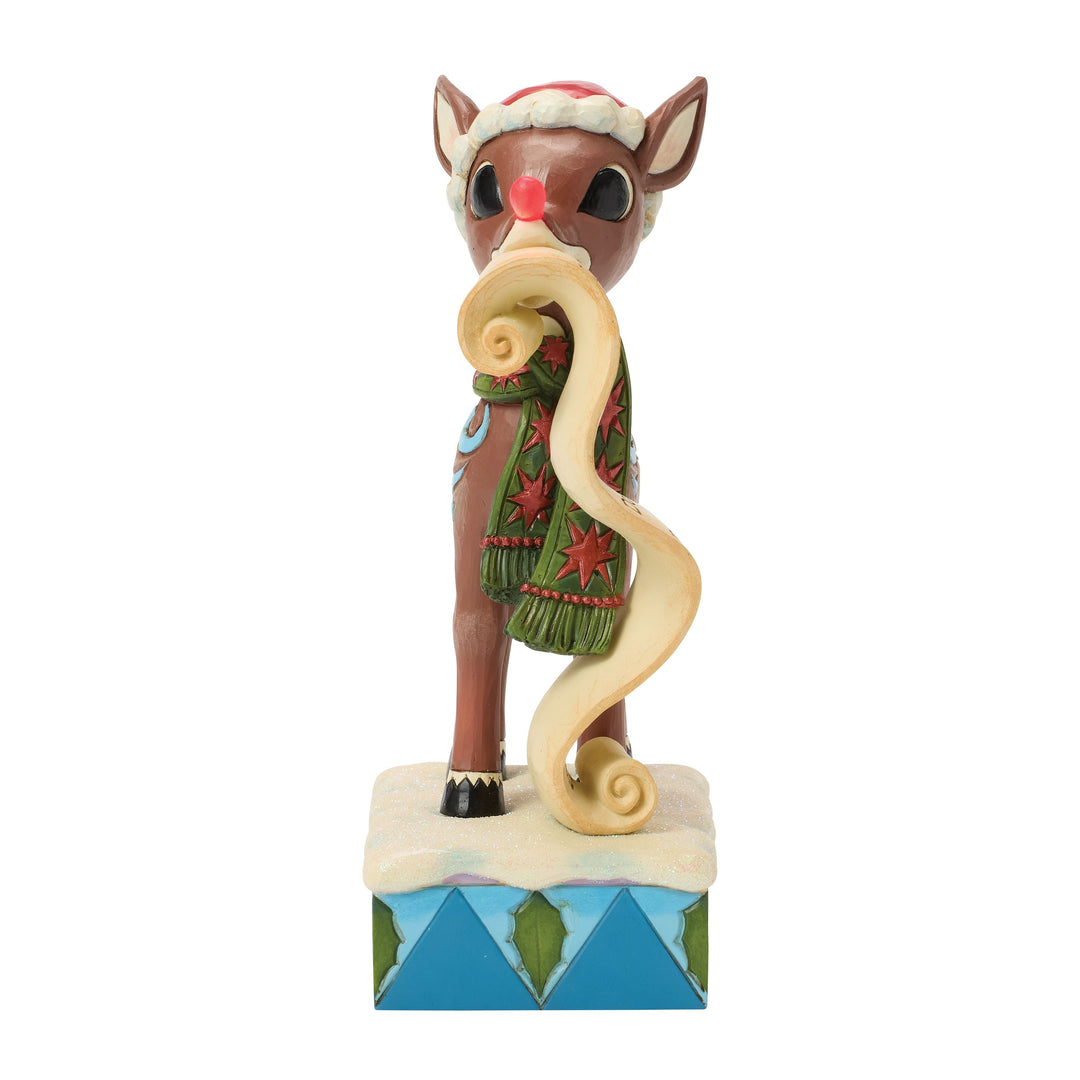 Jim Shore Rudolph Traditions: Rudolph with List in Mouth Figurine sparkle-castle
