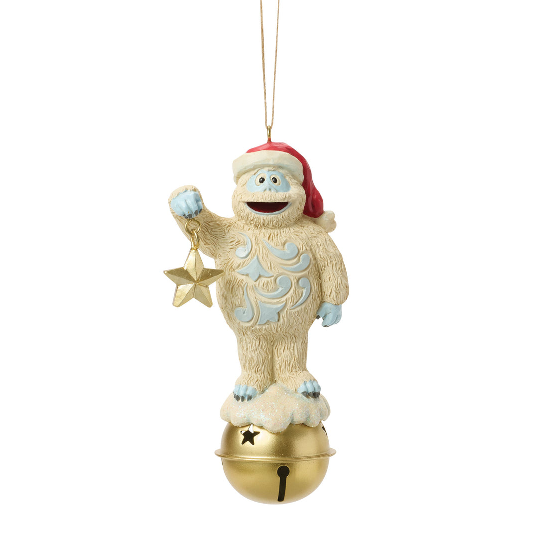 Jim Shore Rudolph Traditions: Bumble on Jingle Bell Hanging Ornament sparkle-castle