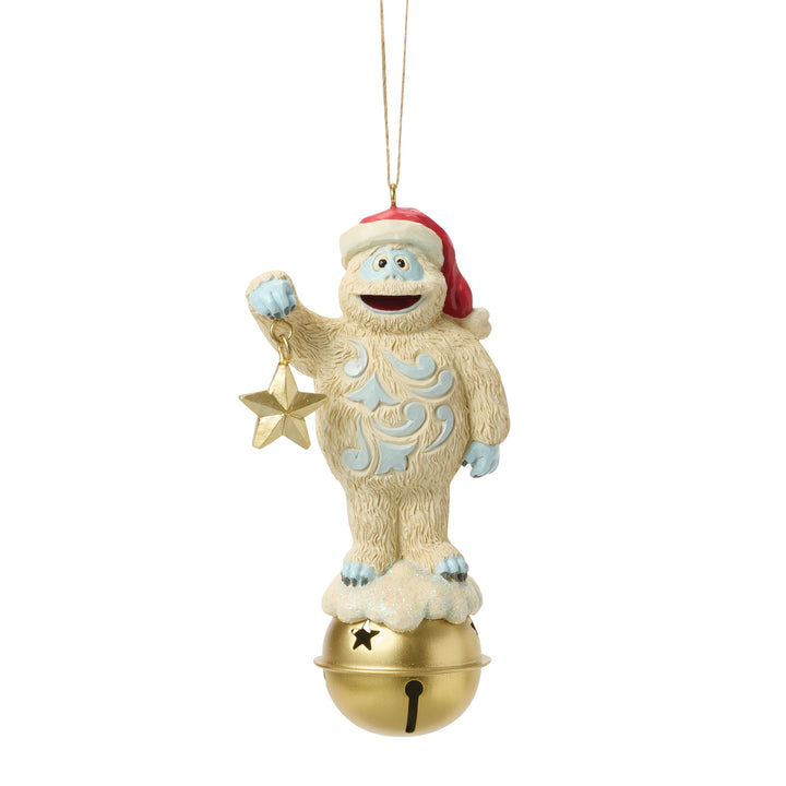 Jim Shore Rudolph Traditions: Bumble on Jingle Bell Hanging Ornament sparkle-castle