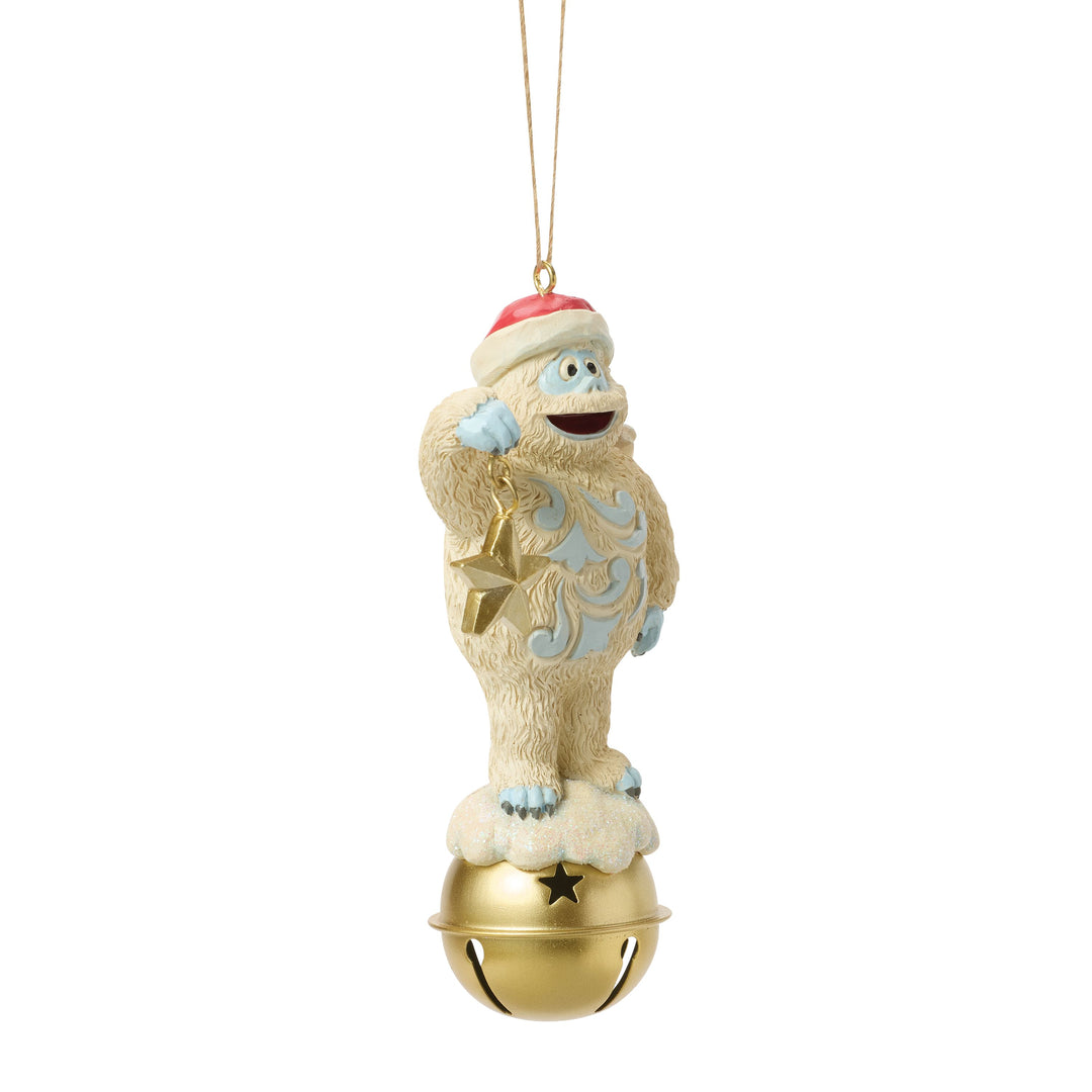 Jim Shore Rudolph Traditions: Bumble on Jingle Bell Hanging Ornament sparkle-castle