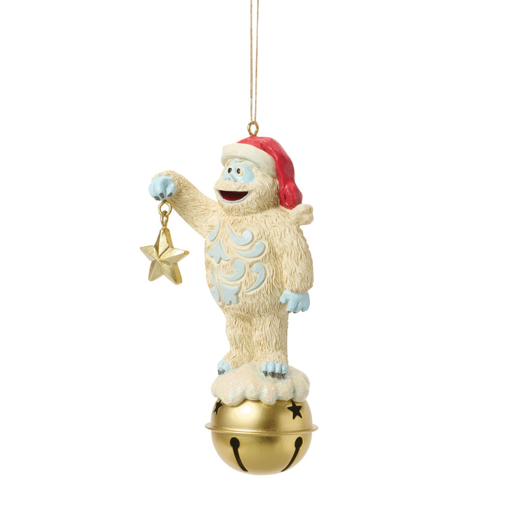 Jim Shore Rudolph Traditions: Bumble on Jingle Bell Hanging Ornament sparkle-castle