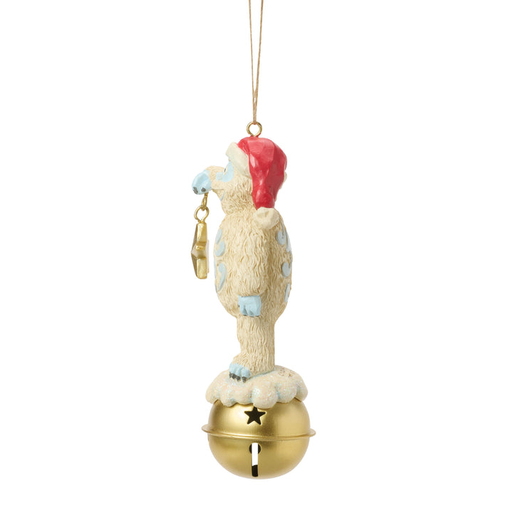Jim Shore Rudolph Traditions: Bumble on Jingle Bell Hanging Ornament sparkle-castle